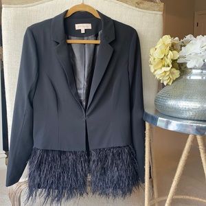 PHILOSOPHY Black Feathered Blazer. Size M